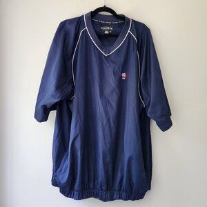 FOOTJOY Short Sleeve Pullover Windbreaker | Men's XXL | Navy Blue V Neck Pockets